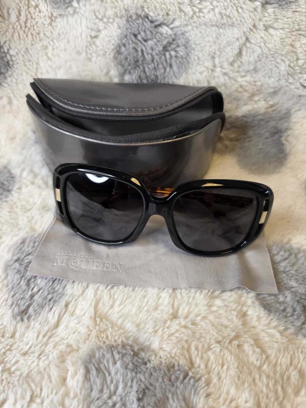 Alexander McQueen Black Oversized Women's Sunglasses